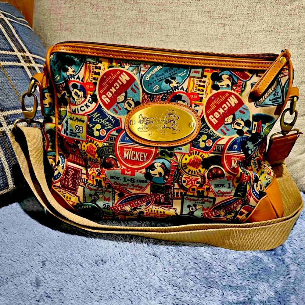 Vintage Disney Mickey Mouse Patterned Crossbody Bag